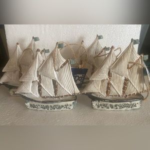 Resin Sailboat Nautical Ornament Lot